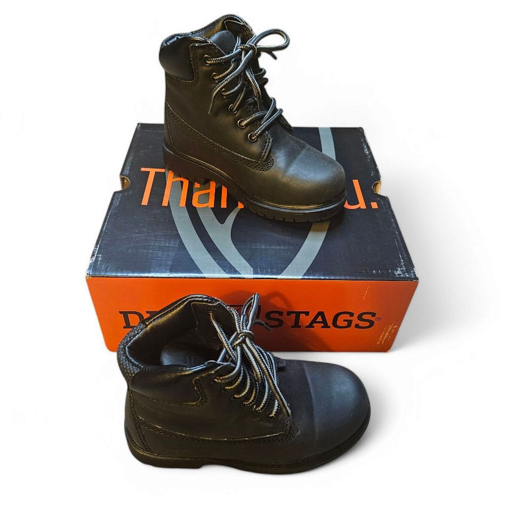Deer Stags Kids' 11 Mak2 Black Waterproof Work Boot